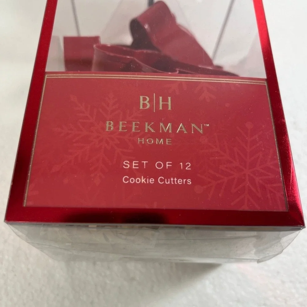 Beekman Home Set of 12 Red‎ Stainless Steel Cookie Cutters Christmas Shapes